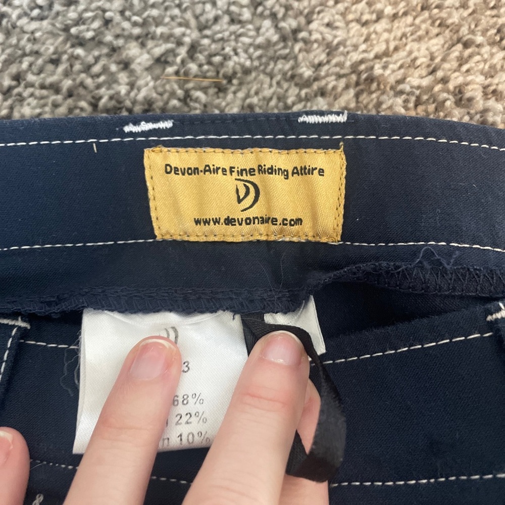 Devon-Aire Blue And White Knee Patch Breeches. Si… - image 5